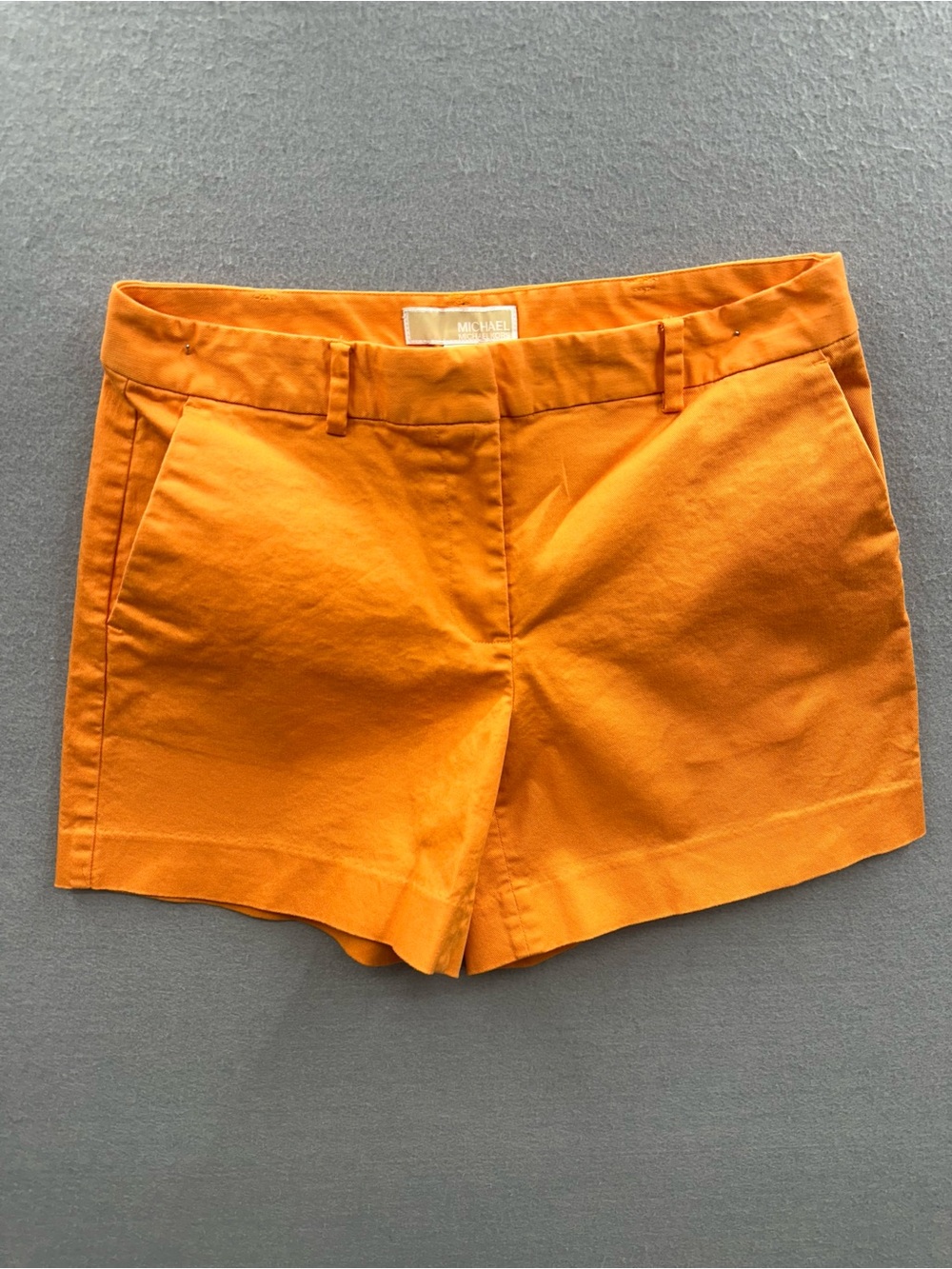 Michael Kors Women's Chino Shorts Size 6 Flat Front Cotton Orange